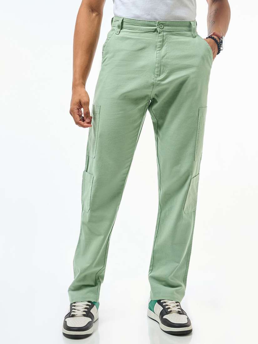 Buy Bewakoof Men Mid Rise Cargo Trousers Trousers for Men 30160269 Myntra