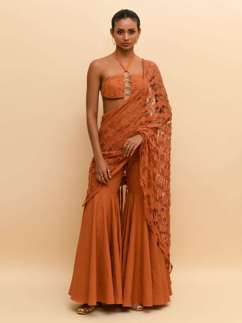 Buy R.Y by Rishi and Vibhuti Solid Pant Saree Sarees for Women 30160838 Myntra