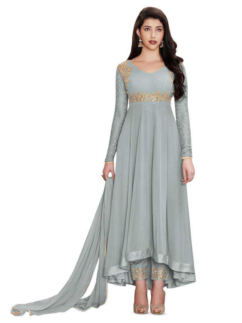 Semi stitched dress materials sales