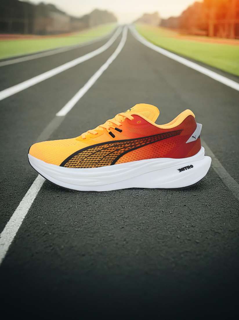 Puma orange running shoes discount