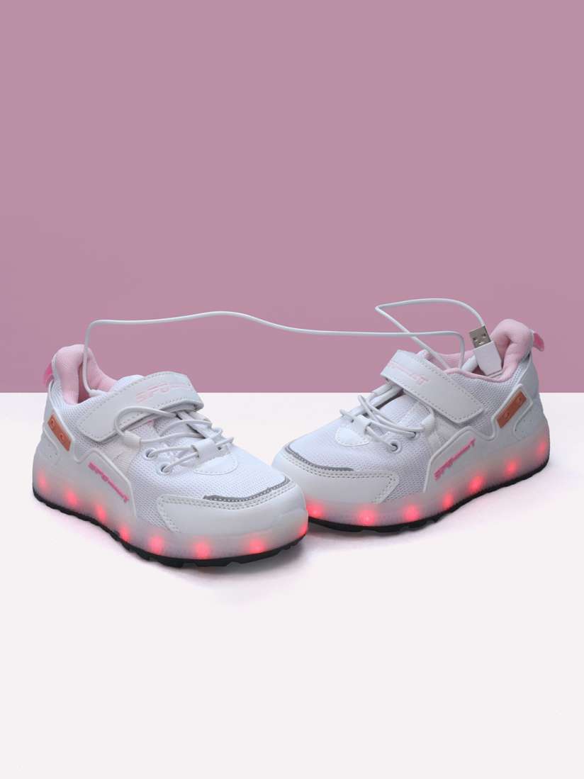 Buy FEETWELL SHOES Unisex Kids Lightweight Woven Design Sneakers With USB Rechargeable LED Casual Shoes for Unisex Kids 30174973 Myntra