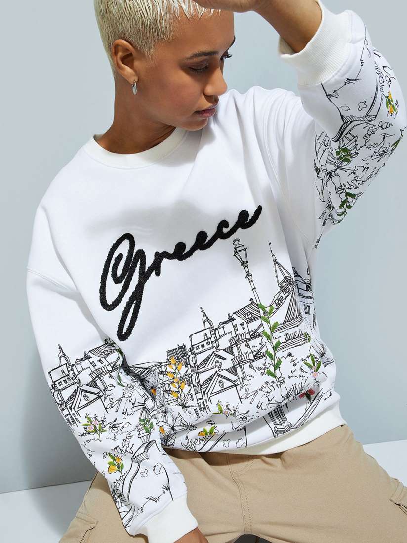 Printed sweatshirts for ladies cheap