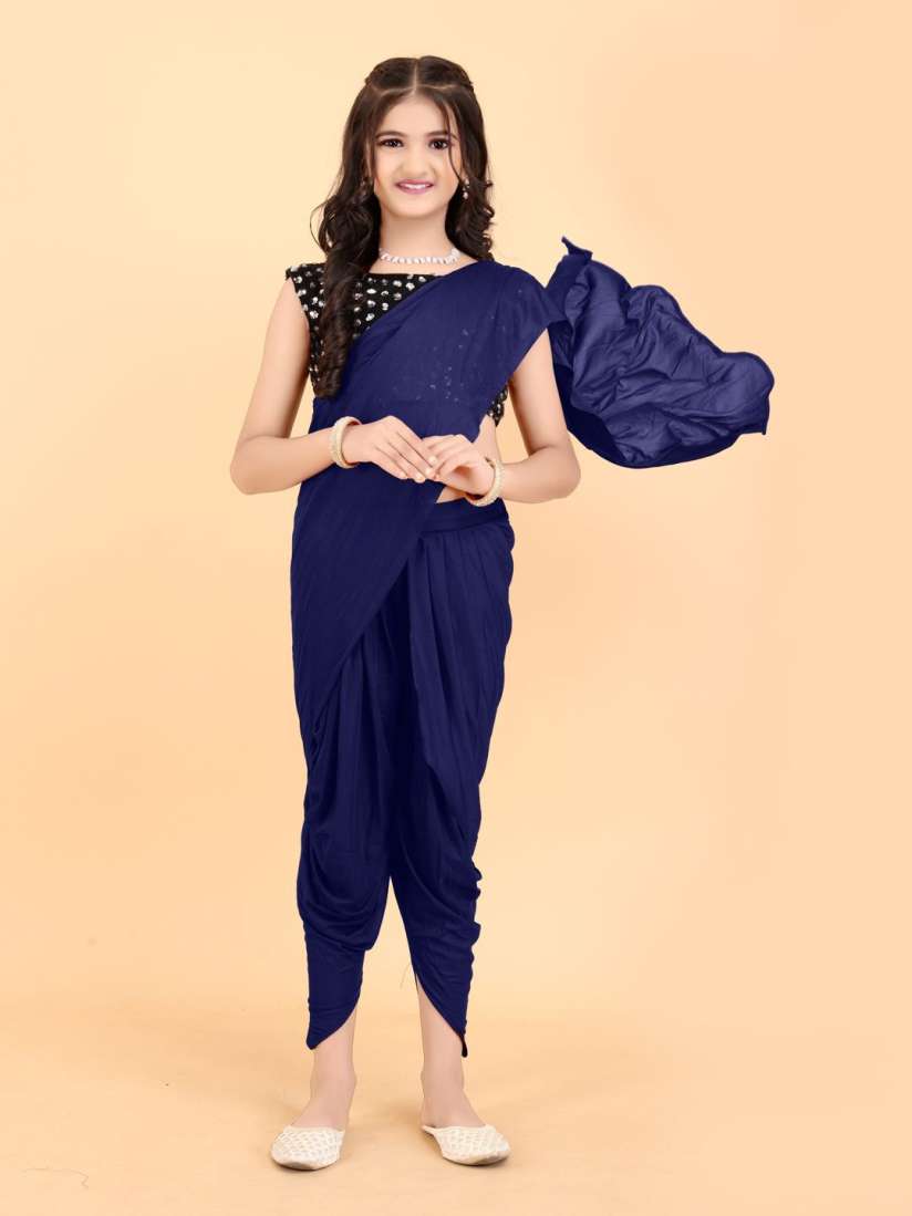 Buy Shrithi Fashion Fab Girls Ready To Wear Dhoti Saree with Sequinned Blouse Sarees for Girls 30185247 Myntra