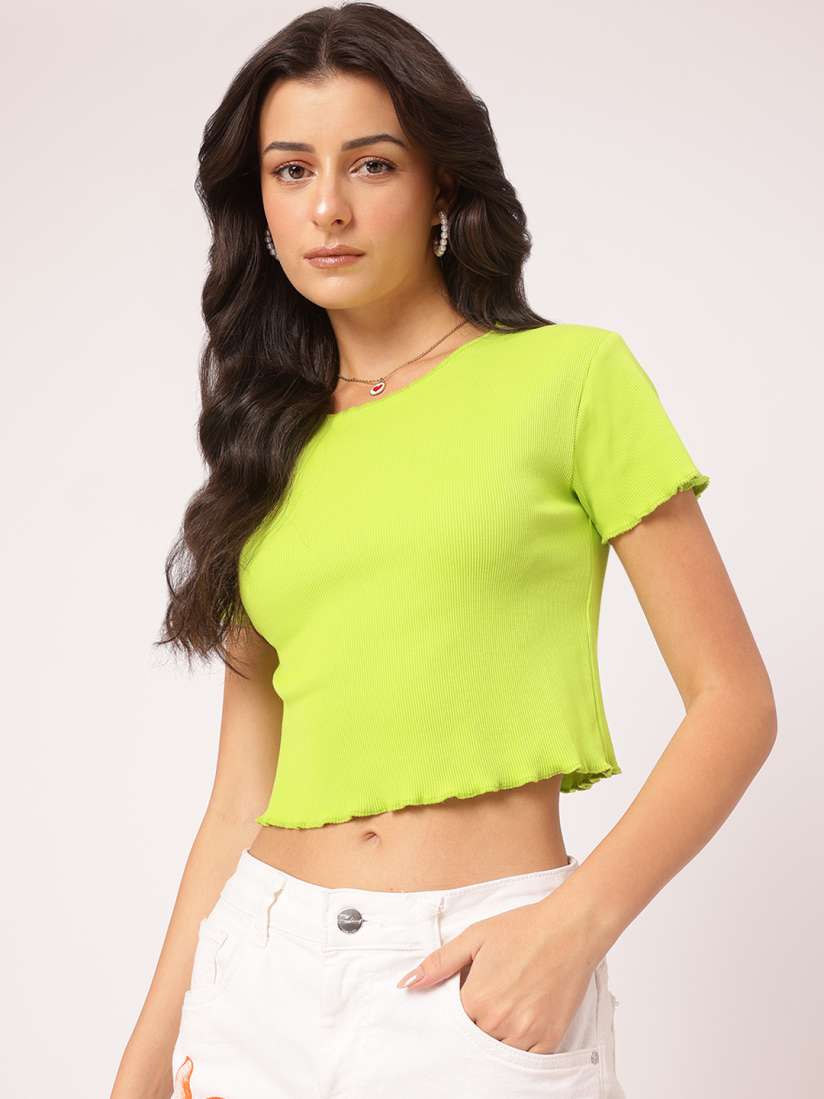 Cute green crop tops cheap
