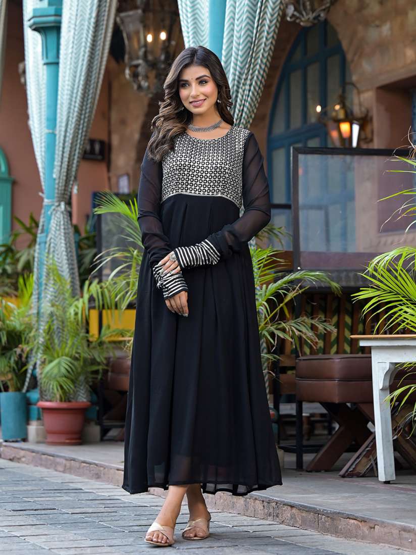 Buy AKS Couture Embellished Sequined Georgette Maxi Dress Dresses for Women 30204385 Myntra