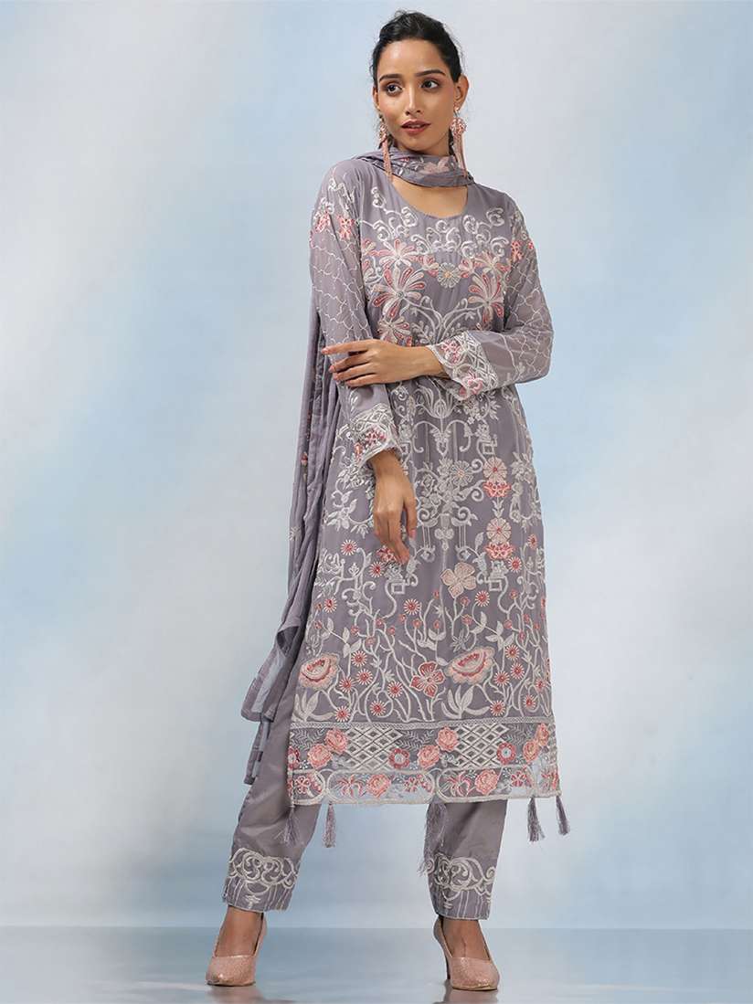 Buy MAHALASA Ethnic Motifs Embroidered Sequinned Net Unstitched Dress Material Dress Material for Women 30205529 Myntra