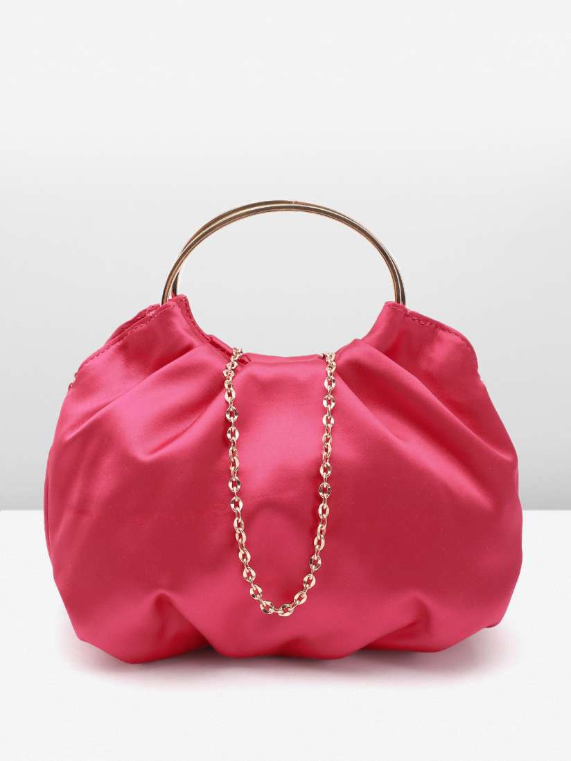 Buy MANGO Structured Handheld Satin Bag With Metal Ring Handbags for Women 30208427 Myntra
