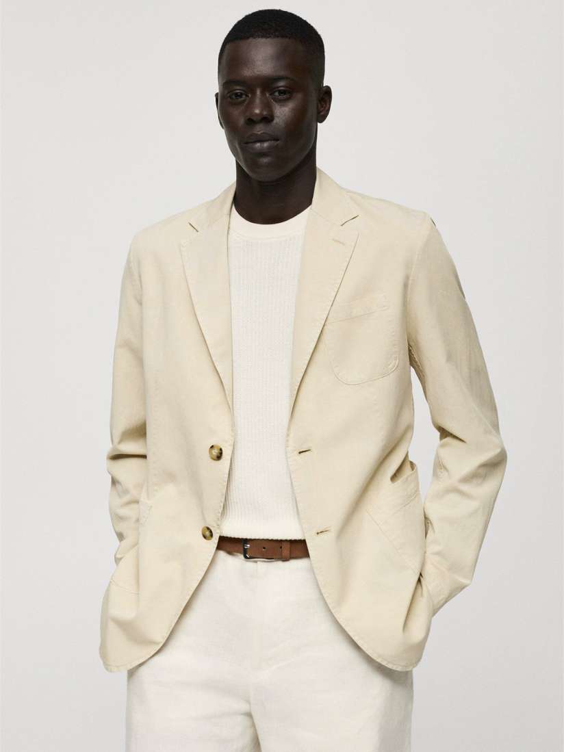 Mango white blazer dress top