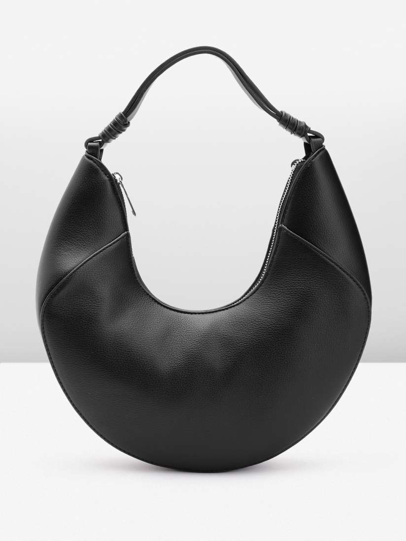 Buy MANGO Textured Leather Effect Half Moon Shoulder Bag Handbags for Women 30208450 Myntra