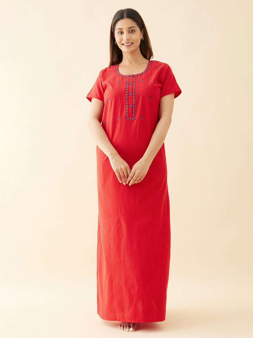 Buy Maybell Women Printed Maxi Nightdress Nightdress for Women 30210363 Myntra