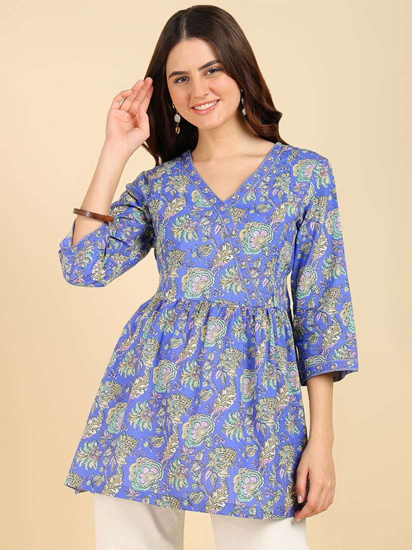 Buy House Of Zelena Floral Printed Maternity Feeding A Line Top with Zip Tops for Women 30210945 Myntra