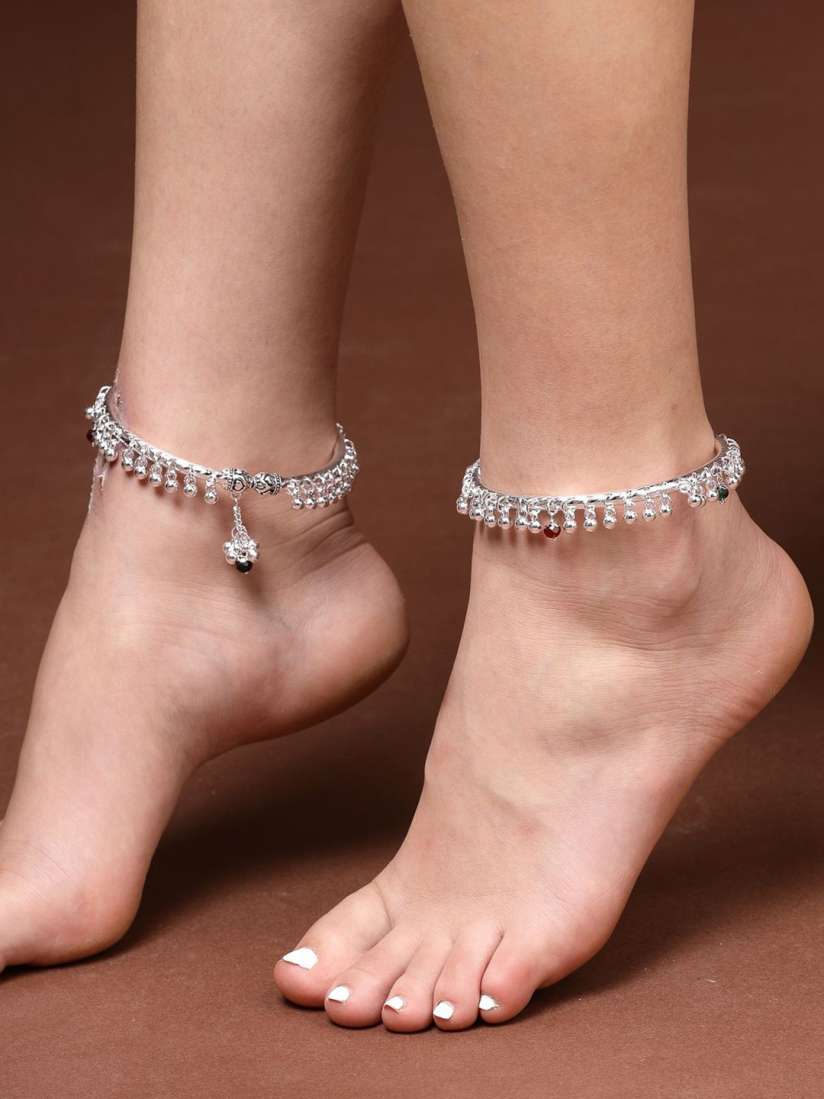 Silver kada anklet top