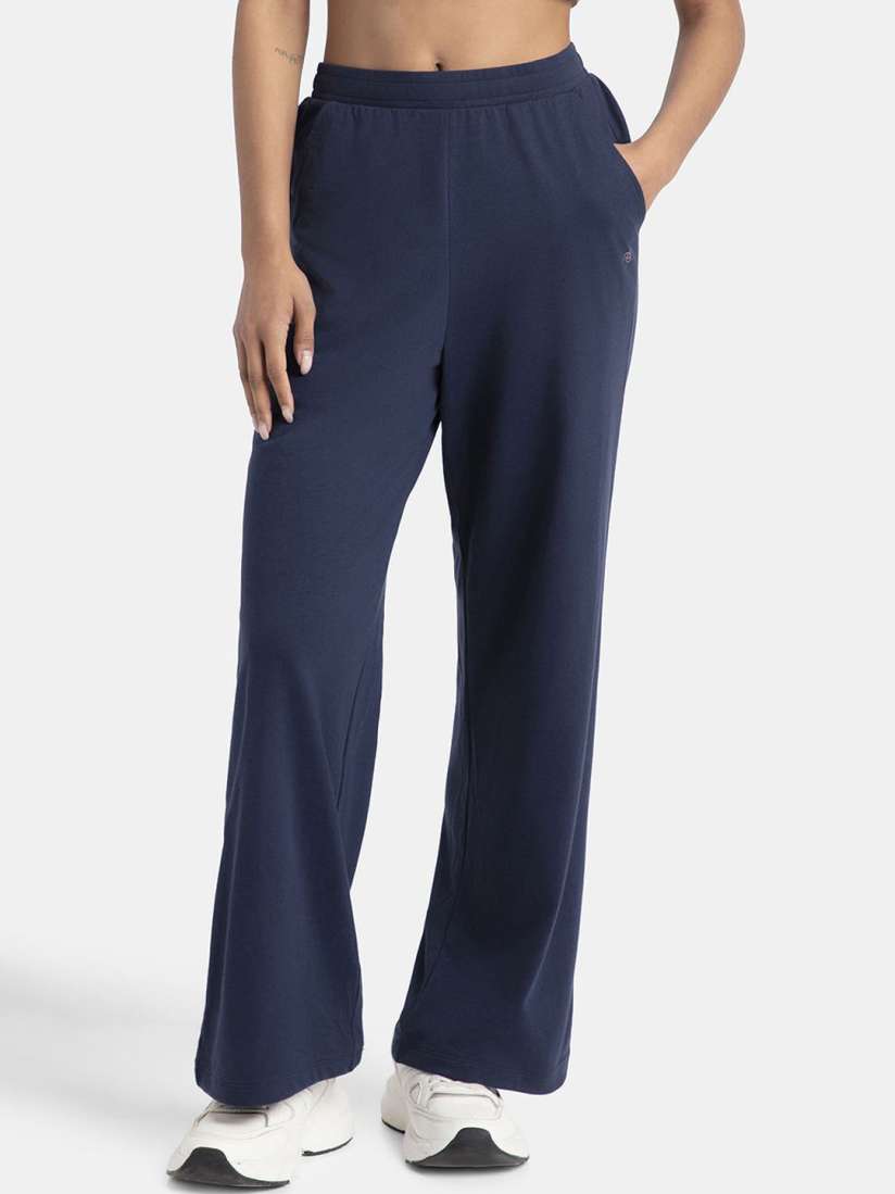 Buy Jockey Super Combed Cotton Rich Straight Fit Wide Leg Pant A158 Trousers for Women 30215730 Myntra