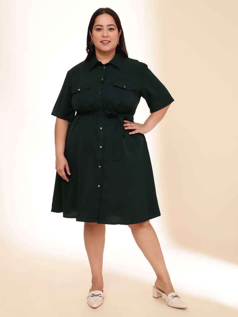 Buy URG Women Plus Size Shirt Collar Shirt Dress Dresses for Women 30216367 Myntra
