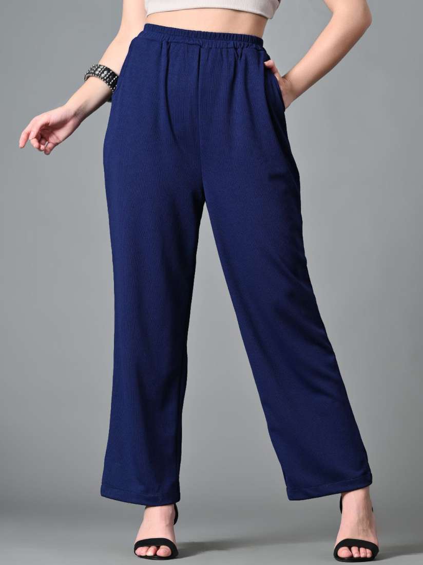 Buy The Roadster Lifestyle Co Loose Fit Wide Leg Trousers Trousers for Women 30221824 Myntra