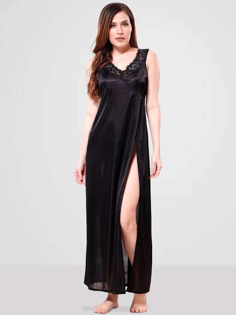 Buy Romaisa Women Satin Maxi Nightdress Nightdress for Women 30224709 Myntra