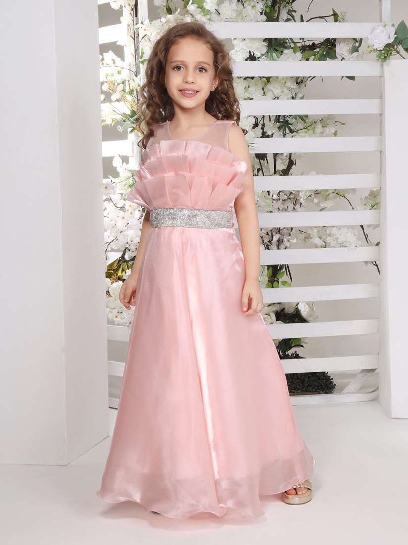 Buy Ministitch Girls Sleeveless Belted Gown Maxi Dress Dresses for Girls 30225659 Myntra