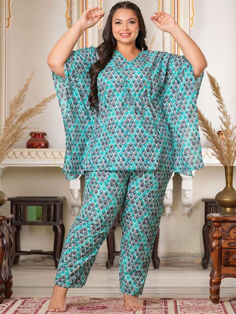 Buy KALINI Women Plus Size Pure Cotton Printed Night suit Night suits for Women 30227864 Myntra