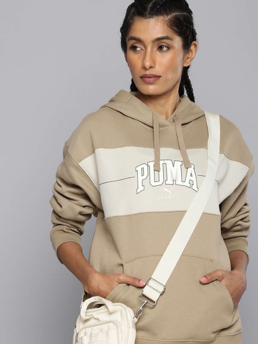 Buy Puma SQUAD Colourblocked Comfort Fit Hooded Sweatshirt Sweatshirts for Women 30232787 Myntra