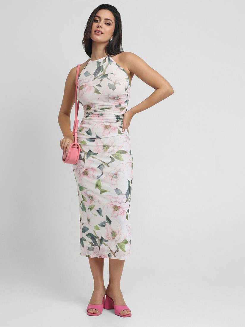 Buy FOREVER 21 Floral Print Sheath Midi Dress Dresses for Women