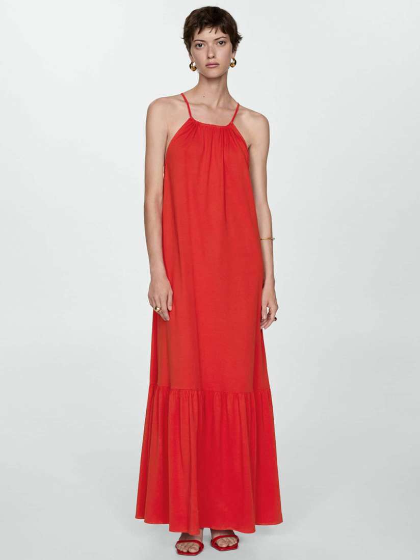 Buy MANGO Pure Cotton Tiered Maxi Dress Dresses for Women 30239186 Myntra