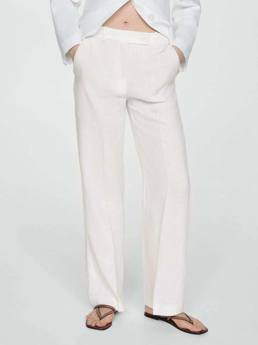 Buy MANGO Women Pure Linen Trousers Trousers for Women 30239210 Myntra