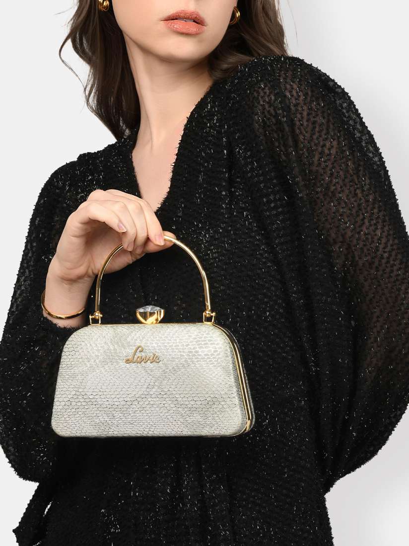 Buy Lavie Textured Box Clutch Clutches for Women 30242238 Myntra