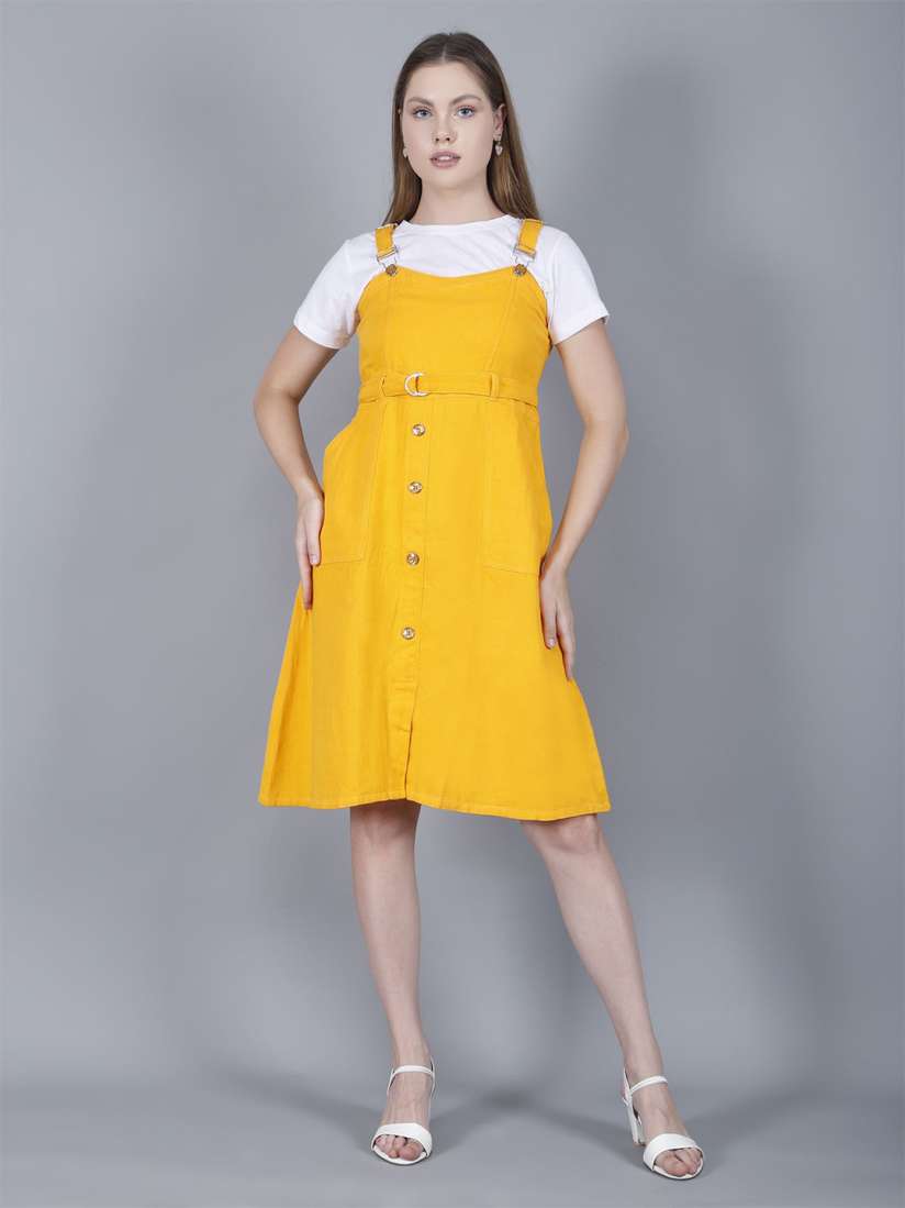 Pinafore dress myntra 2025