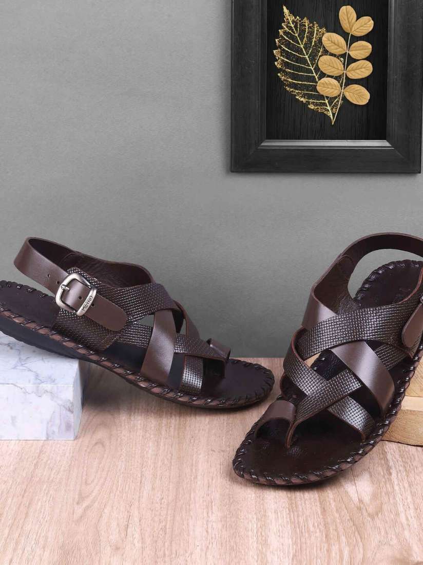 Buy Metro Men Leather Comfort Sandals Sandals for Men 30244873 Myntra