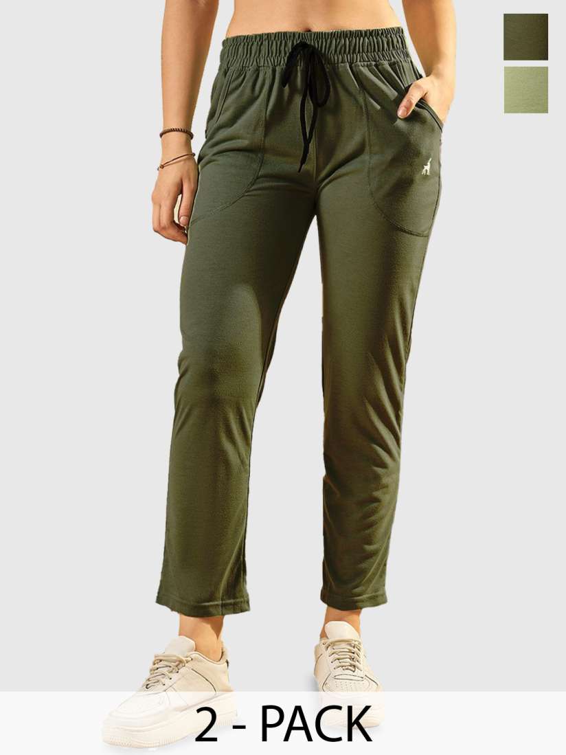 Buy Modeve Women Pack Of 2 Mid Rise Track Pants Track Pants for Women 30246345 Myntra