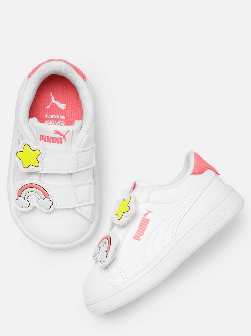 Buy Puma Girls Smash 3.0 Badges Toddlers Sneakers Casual Shoes for Girls 30250252 Myntra