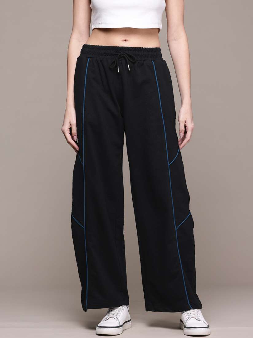Buy The Roadster Lifestyle Co. Women Relaxed Fit Striped Track Pants Track Pants for Women 30250497 Myntra