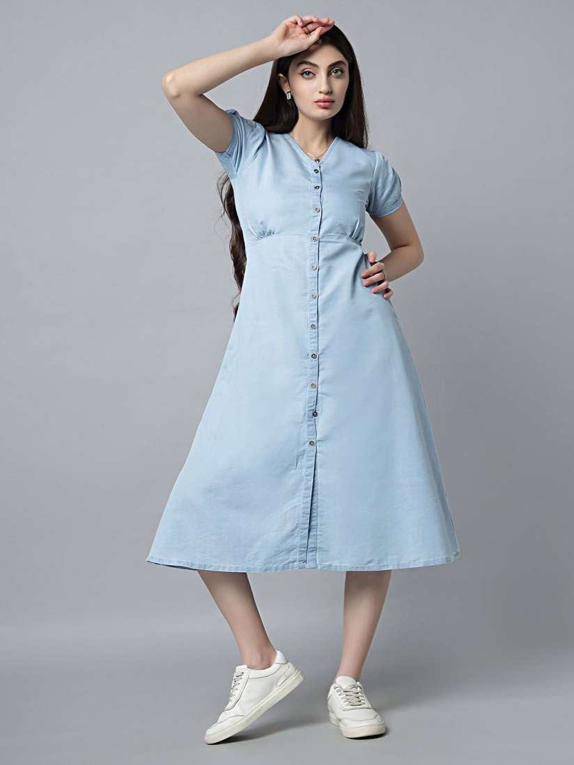 Buy The Roadster Lifestyle Co Women Puff Sleeves A Line Dresses Dresses for Women 30256146 Myntra