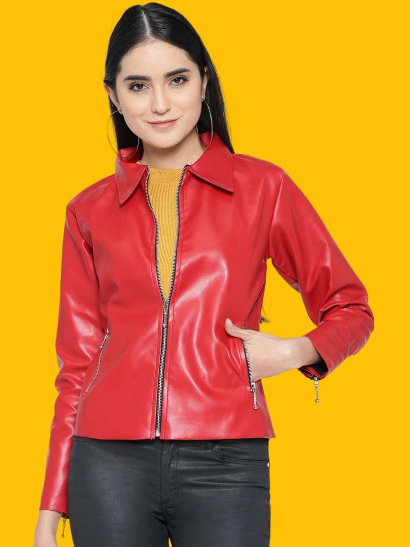 Myntra leather jackets for womens clearance