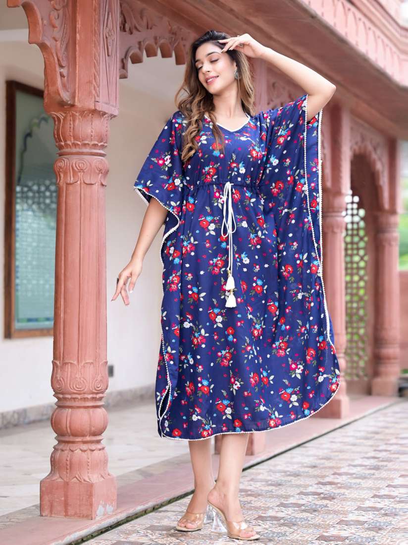 Floral print kaftan dress top