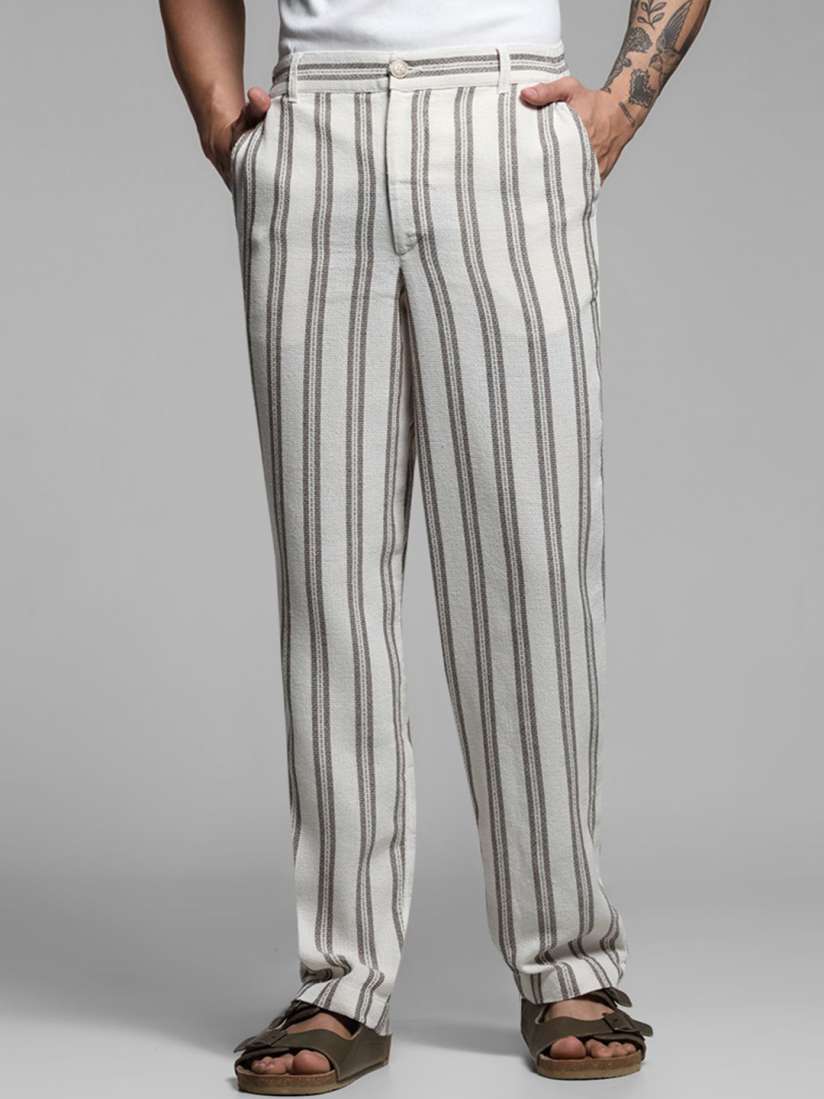 Buy Jack Jones Men Striped Slim Fit Trousers Trousers for Men 30258789 Myntra