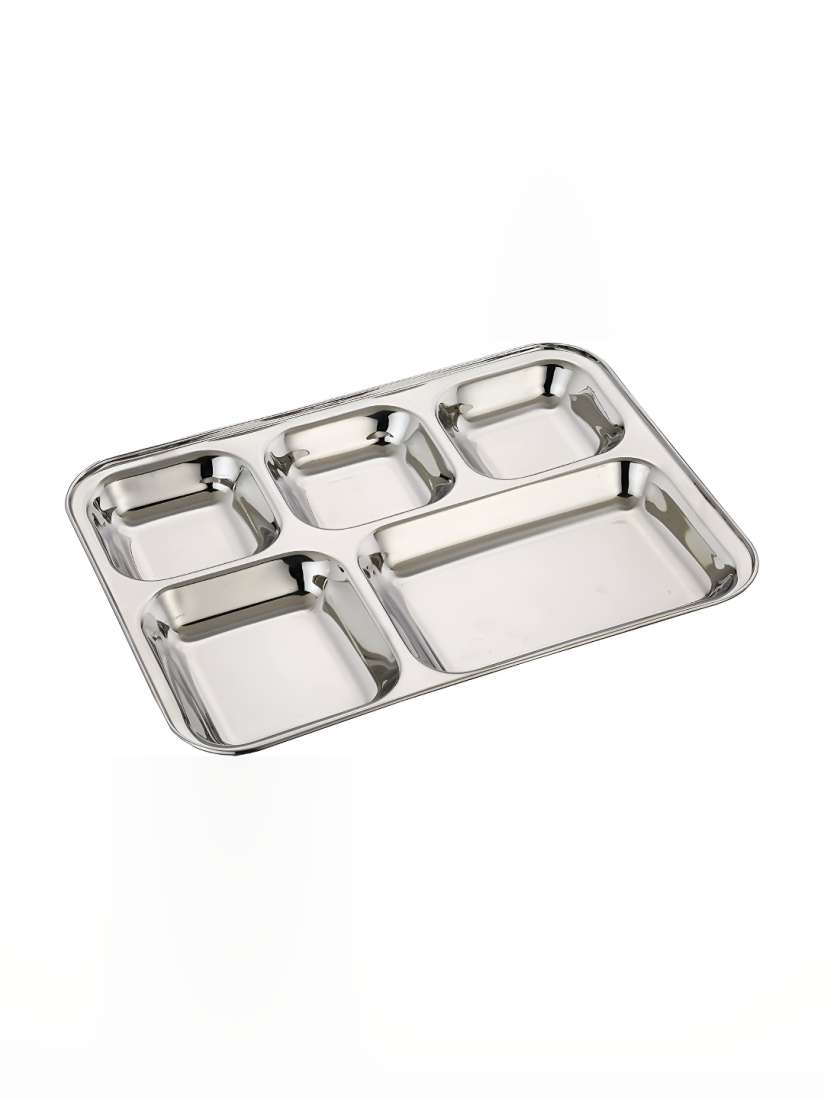 Buy Expresso 2 Pieces Stainless Steel 5 in 1 Compartment Divided Dinner Plates Plates for Unisex 30280916 Myntra