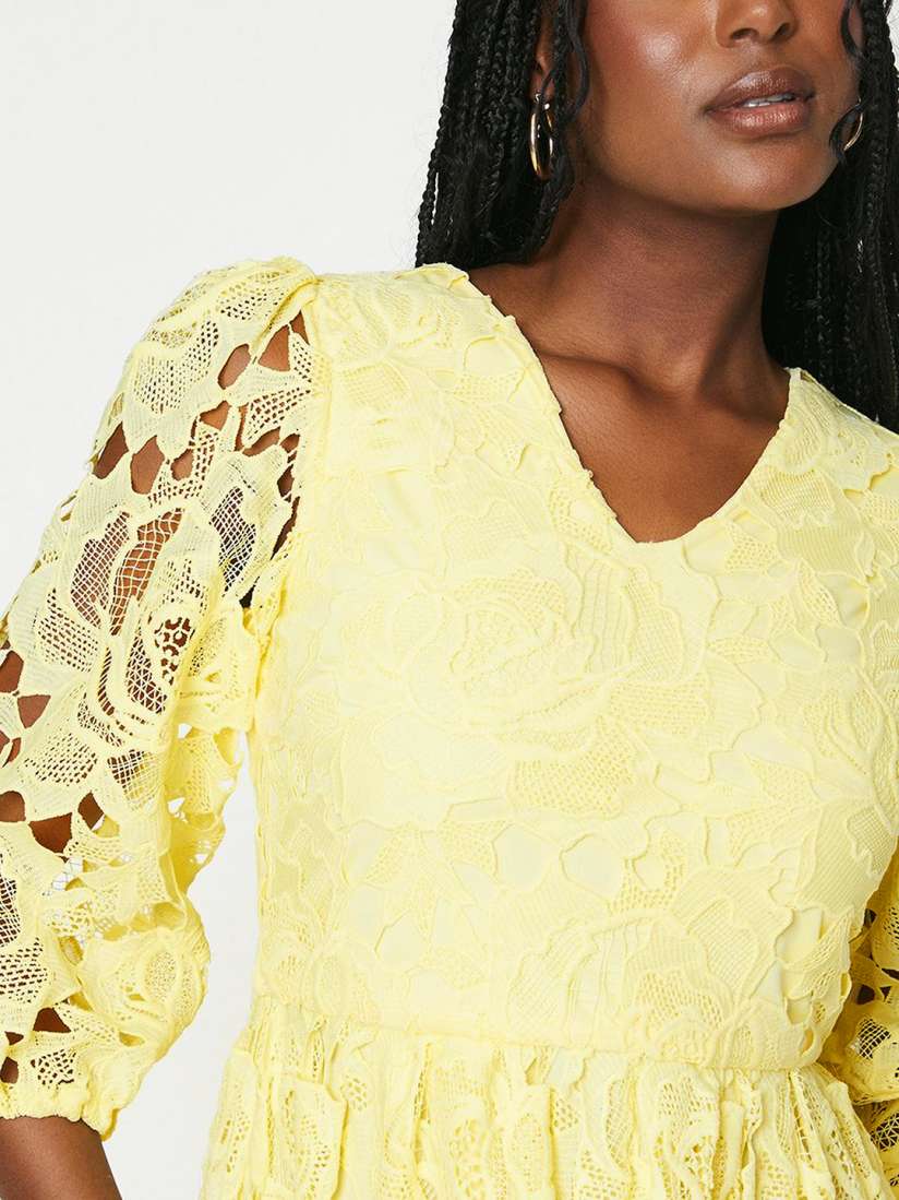 Dorothy perkins yellow lace dress sale