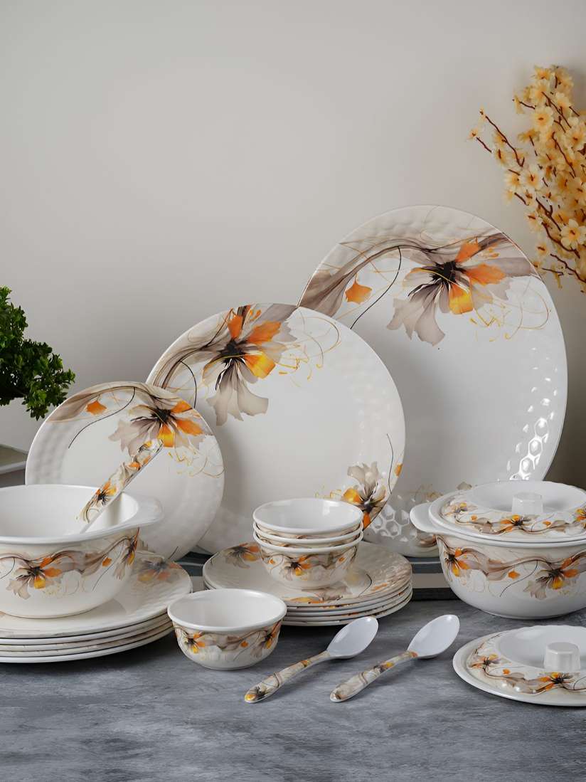 Porcelain Bone China Dinner Set Flipkart Floral Dinnerware Sets