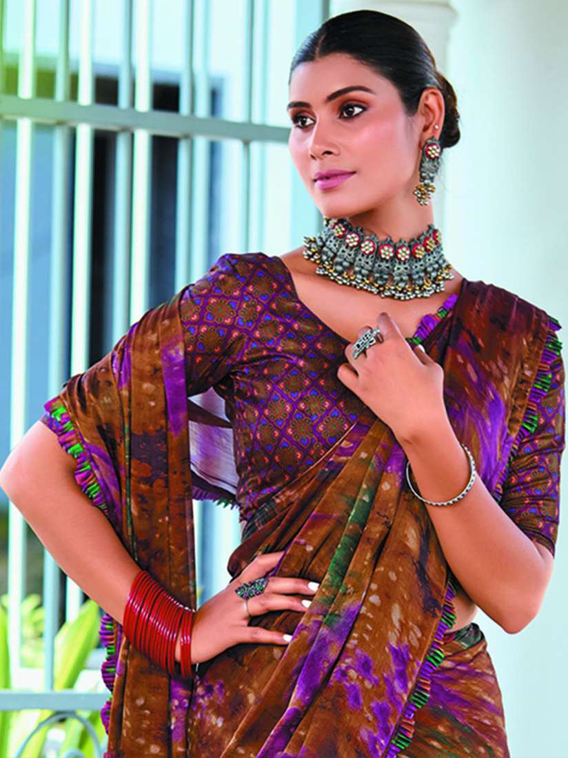 Frill saree myntra shop