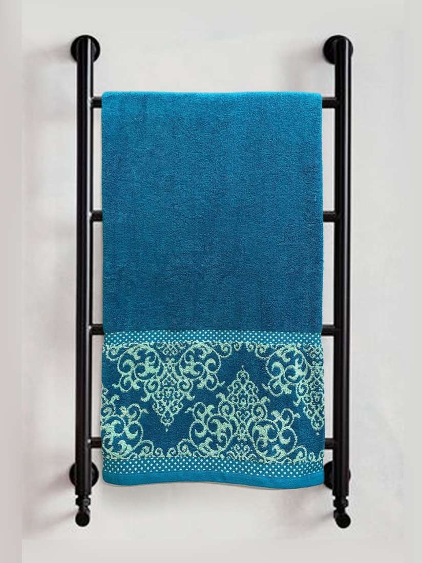Buy Myntra Elegant Homes Teal Sea Green Printed Pure Cotton 380 GSM Bath Towel Bath Towels for Unisex 30299450 Myntra