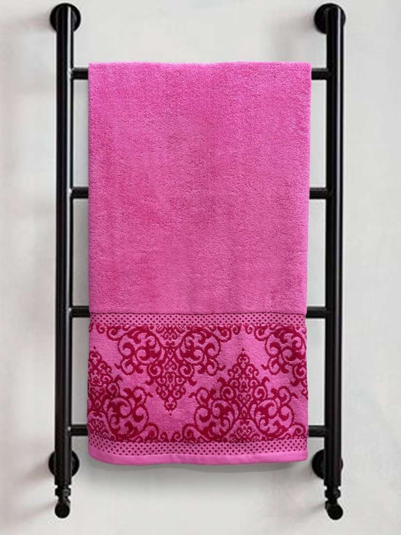 Buy Myntra Elegant Homes Pink Maroon Printed Pure Cotton 380 GSM Bath Towel Bath Towels for Unisex 30299460 Myntra