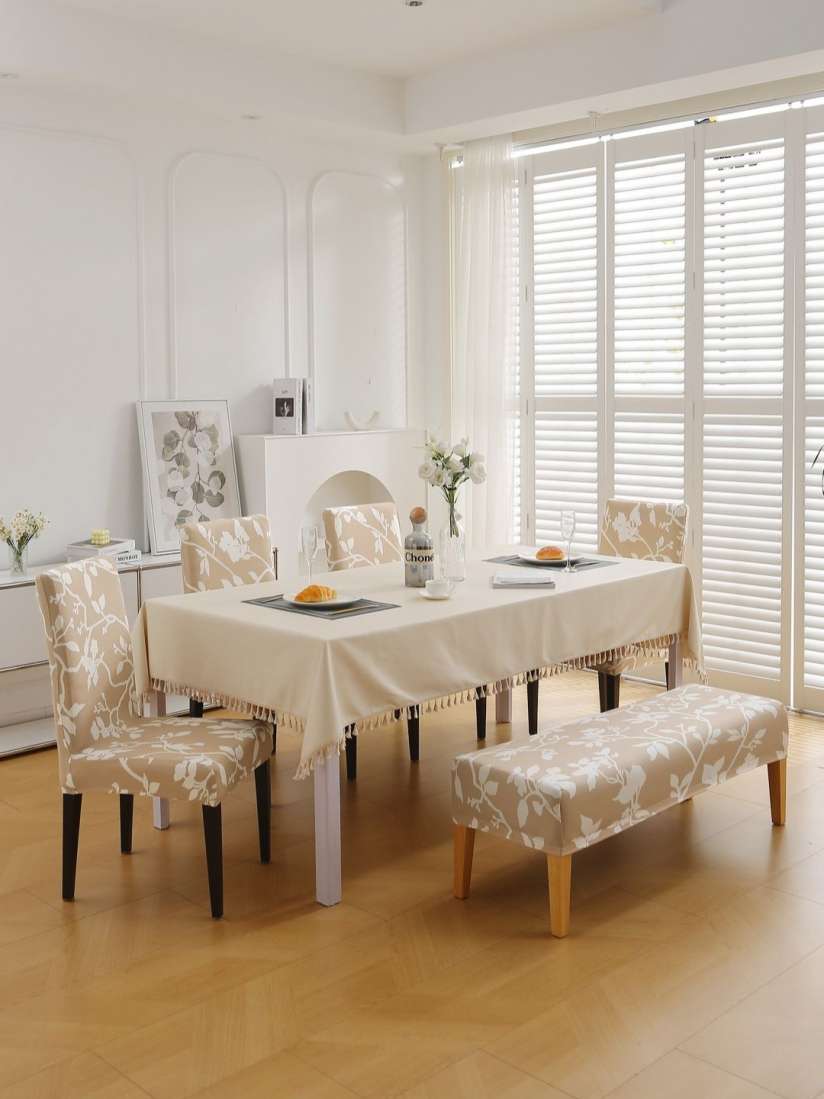Buy HOKIPO Cream White Printed Stretchable Dining Bench Cover Chair Cover for Unisex 30300683 Myntra