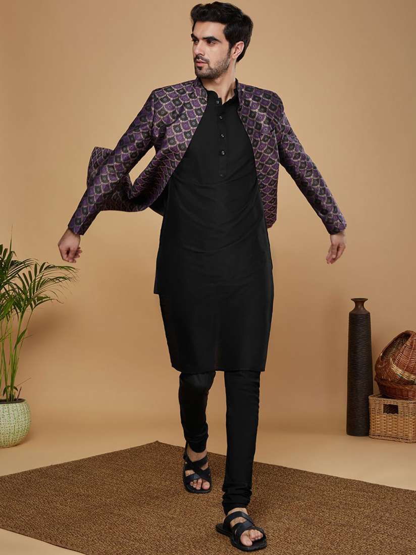 Buy KISAH Men Geometric Slim Fit Indo Western Sherwani Jackets for Men 30303268 Myntra