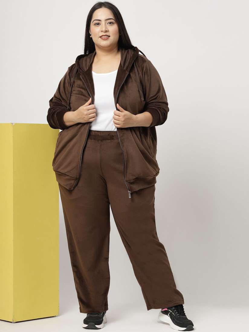 Plus size velvet tracksuit on sale