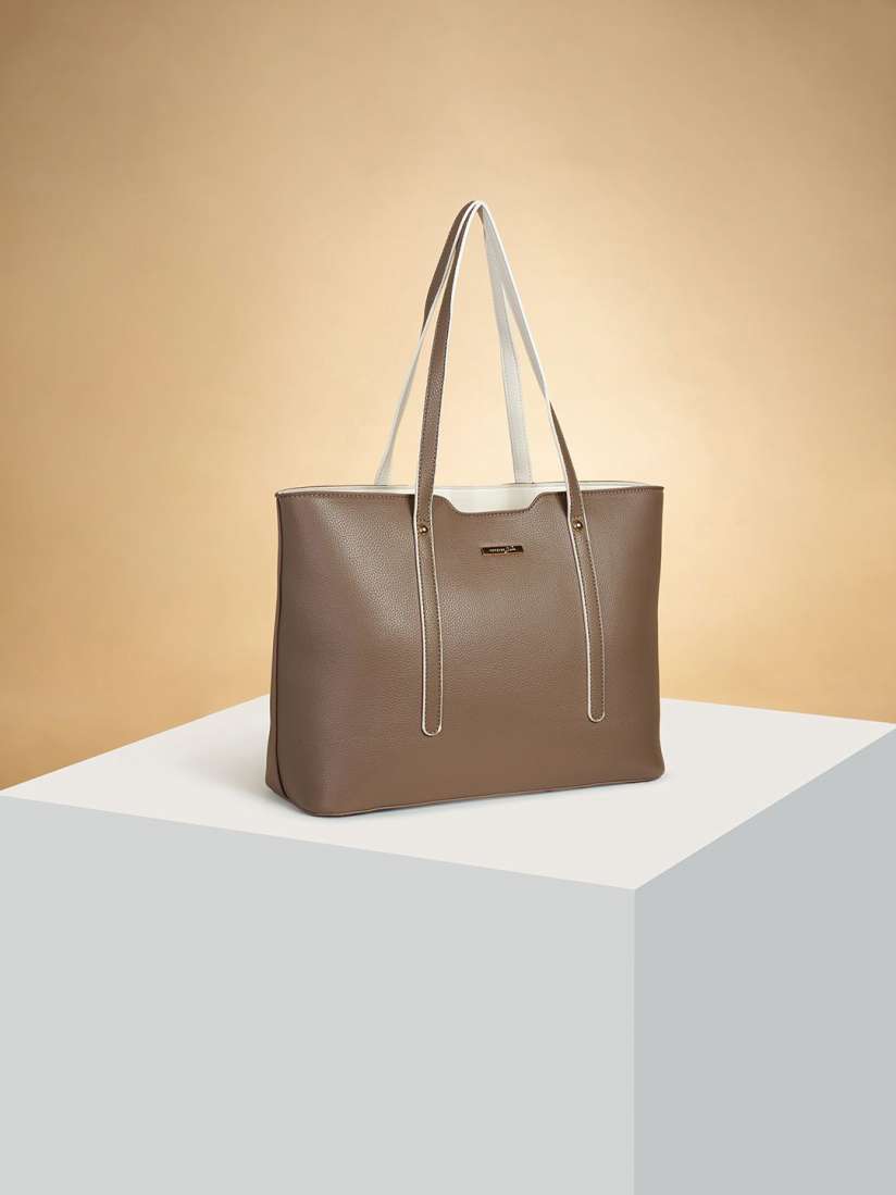Buy Forever Glam by Pantaloons Women Textured PU Oversized Shopper Tote Bag Handbags for Women 30305567 Myntra