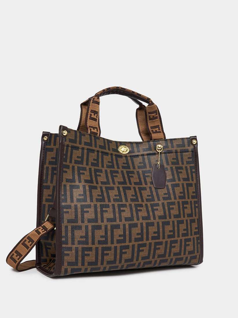 Buy Styli Women Brand Logo Printed Structured Handheld Bag Handbags for Women 30306056 Myntra