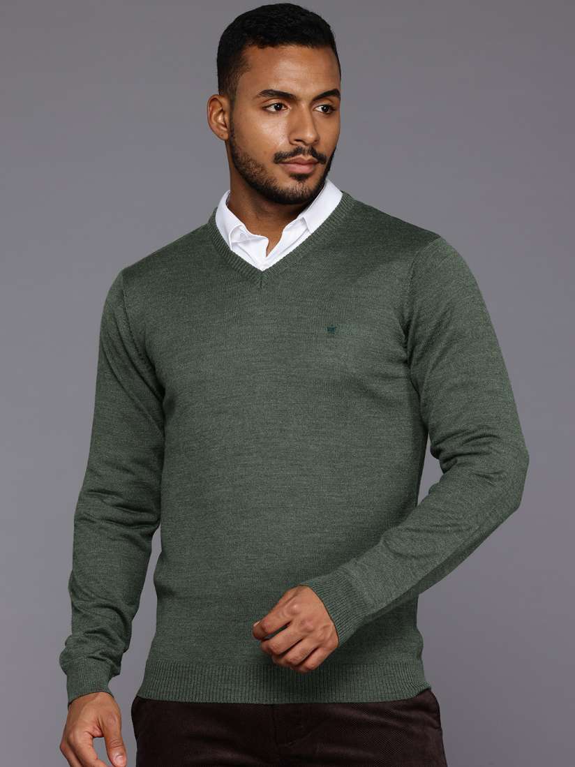 Buy Louis Philippe Solid Pullover Sweater Sweaters for Men 30306813 Myntra