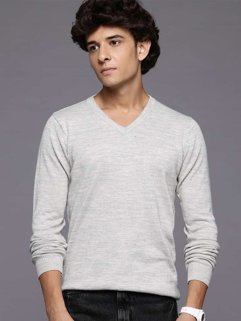 Long sleeve v neck sweater mens clearance