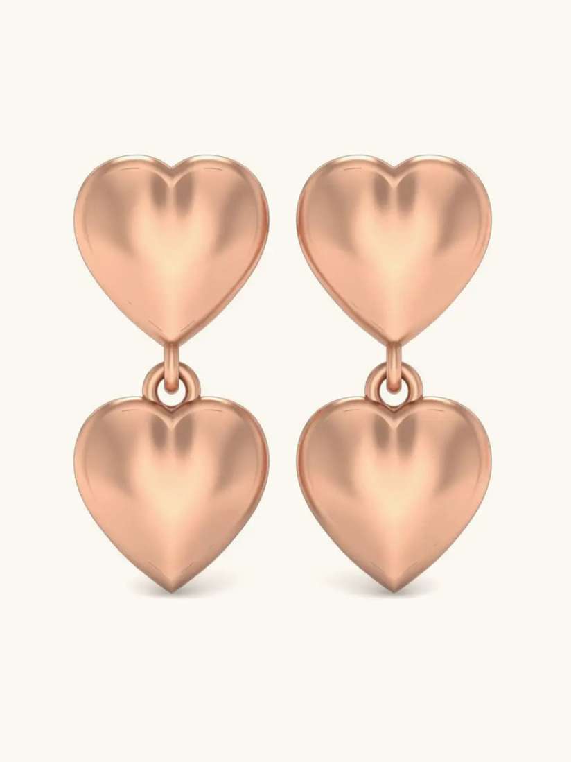 Rose gold heart drop earrings online